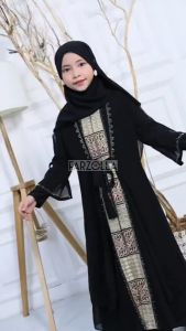 Gamis Abaya Turki Premium Busui Jersey Korea Mix Ceruti Aplikasi Mote dan Bordir M-XXL Hawa 291