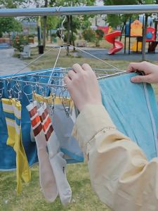 Penyangkut pengering keluli tahan karat dengan 30 klip/talian keluli menebal tambahan