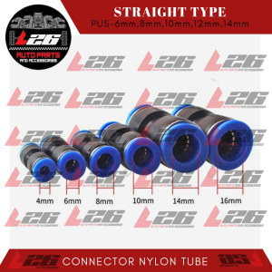 100PCS Pneumatic PU Fitting Connector Tube Hose Straight Push-in Tube Plastic Joint Release Pipe