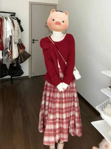 LIRUSHAN | Festival Red Plaid Dress Womens