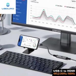 Thunderbolt USB C Male to HDMI Female Adapter 4K 60Hz 2K 144Hz 4K 30Hz Type C to HDMI Cable Connector Audio Sync UHD Plug & Play