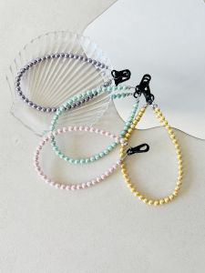 Durable Self-Color Shell Bead Wrist Cord Yellow Handheld Lanyard Versatile Pullable Connective Strap Beautiful Mobile Phone Accessory