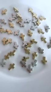 50pcs 9x13mm Gold Silver Color CCB Cross Beads Acrylic Loose Spacer Beads For Jewelry Making DIY Bracelet Necklace Accessories