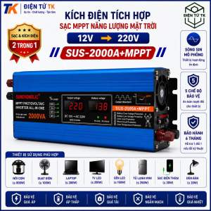 Kích Điện 12V Lên 220V 2000W SUNCHONGLIC SUS-2000A+MPPT – Bộ Đổi Nguồn Inverter Chính Hãng An Toàn & Bền Bỉ