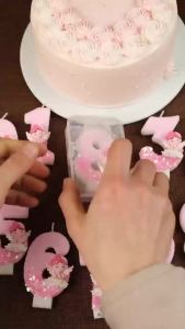 1Pc Pink Angel 0-9 Number Birthday Candles for Cake Topper for Kids Birthday Baby Shower Wedding Anniversary Supplies