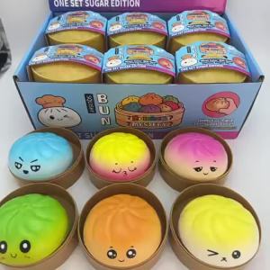 "1-Pack" and "2-Pack" Colorful Soft Squishy Blind Boxes Suitable for Playing Displaying Daily Entertainment and Decoration Pu Toy Soft Simulation Squishy Stress-Relief Gadget Small Steamer Model for Hand-Squeezing Stress Relief (Package Style Is ...