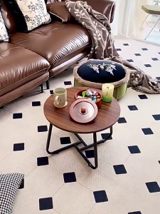 XUXU โต๊ะกลางโซฟา 50/60/70cm โต๊ะห้องรับแขก สไตล์โมเดิร์น ผลิตจากไม้เเท้ เเข็งเเรงทนทาน โต๊ะกาแฟ