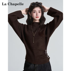 La Chapelle | Buttoned Waist High Collar Soft Warm Knit Top