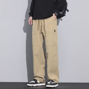 ROMON | Loose Fit American Style Workwear Trousers For Men Spring Season Casual Long Pants Straight Leg Cargo Pants Youthful Vitality