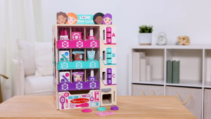 Melissa & Doug Sort Stock Select Beauty Kiosk Vending Machine Play Set (TORN BOX)
