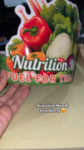 Laminated Nutrition Month 2025 Headdress with Fruit and Vegetable Design – School Event Headband for Kids