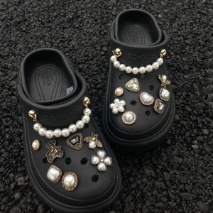 Retro Baroque Shoe Buckle Accessory Flower Decorative Chain Hole Shoe Accessory High-End Feelings 2024 Fashion Trend