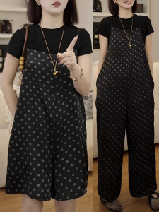 Shalldoer | ชุดเสื้อยืดแขนสั้นลายจุดสีพื้นสำหรับผู้หญิง ชุดสองชิ้น แฟชั่นลดอายุ ฤดูร้อน 2025 ใหม่ ขนาดเล็ก เสื้อผ้าทำงาน