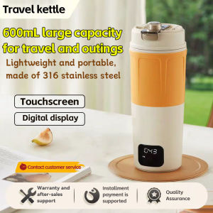 A must-have multi-functional kettle for travel 600ML Portable Electric Kettle Thermal Cup with LCD Smart Water Boiler Travel Kettle Portable Kettle