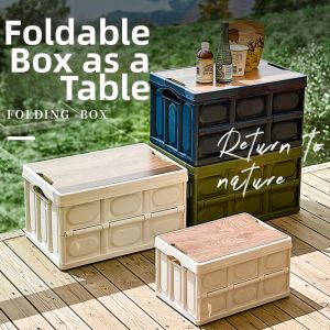 Foldable Plastic Storage Box for Camping and Car Use