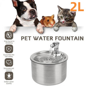 2L Stainless Steel Pet water dispenser Automatic circulation filtration Smart water fountain