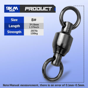 9KM 10PCS Fishing Barrel Swivels Saltwater Small Ball Bearing Swivel Heavy Duty Stainless Steel Swivels Freshwater Fish Tackle