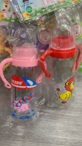 Bình sữa cho bé hiệu cacara cổ hẹp 240ml -120ml kèm tay cầm | Bình bú núm mềm cho bé sơ sinh