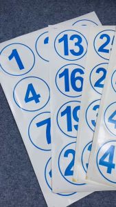 Decal Dán (9cm) Số Từ 1 đến 96 Không Thấm Nước. Tem Số Dán Tròn Dán Đánh Số Đồ Vật