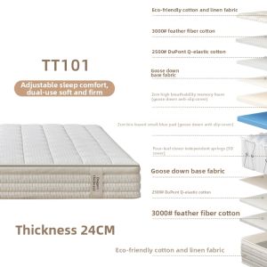 Zero Glue Removable Clover Spring Memory Foam Mattress Adjustable Firmness