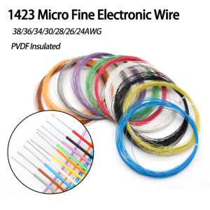 10/50M 1423 Single Core Micro Fine Silver Plated Copper Wire 38/36/34/30/28/26/24AWG PVDF Insulated Electronic Cable