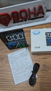 JD-5508 Jam Digital Smart Clock 2x Alarm Snooze Suhu & Kelembaban Ruangan Ukuran Pas Di Meja