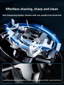 MONLEYTA | Portable Electric Shaver For Men German Precision Stainless Steel Blade Rechargeable Car Mounted Rotary Type With Speed Settings