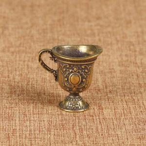 1 Pcs Antique Small Copperware Buddha Tea Set Mini Bucket Copper Teacup Brass Keychain Pendant Creative Home Decor Craft Gift