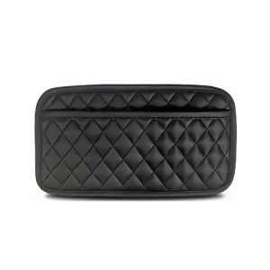 Self Adhesive Car Storage Pocket PU Leather Car Organizer Stick On Storage Bag For Small Items Phone Card Sundries