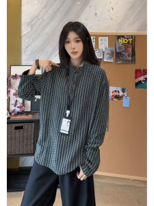 เสื้อสเวตเตอร์คอโปโลแขนยาวทรงหลวมสไตล์ย้อนยุคสำหรับผู้ชาย ฤดูใบไม้ผลิและฤดูใบไม้ร่วง เสื้อคลุมกันหนาวลายกระดูกปลา