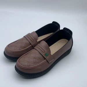 QINGSHUI Sepatu kasual slip-on wanita.Sepatu kerja wanita viral.Sepatu flat wanita yang elegan impor Model Terbaru