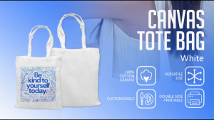 Risefully Canvas Tote Bag Flat Plain Design Multi Purpose