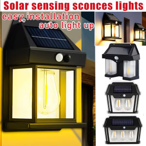 Solar Wall Lamp Outdoor Waterproof Sconces Lights Christmas Lights Solar Power Garden Lights Automatic Motion Sensing Lamps Landscape Lights LDE Original For Garden Decorative Lighting Deco Street Light Sensitive Sensing Auto Light Up Easy Installation li