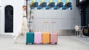 SEA CHOICE 19 inch Carry On Luggage Lightweight Hard Shell ABS 4 Wheel Spinner Suitcase with  TSA Lock YKK zipper