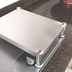 Stainless Steel Kitchen Storage Rack Heightened Single Layer Microwave Oven Stand Anti Moisture Soup Pot Bracket Cooking Utensil