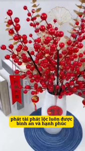 Cành Đào đông 12 nhanh cao cấp cành Đông đào trang trí Tết Lá vàng trang trí Tết