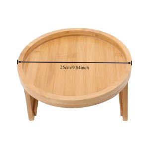 Natural Wooden Sofa Armrest Clip On Tray Table Multifunctional Snack Holder For Remote Coffee Drinks Living Room Storage