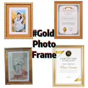 6R/A4 Gold PS Photo Frame Wall hanging Bingkai Gambar Emas Gantung Dinding Family Wedding Certificate Convo