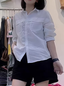 Fashionable Versatile Short Sleeve Shirt Beautiful Spring 2025 Womens High-End Sensation Clothing European Style Commute Korean Style