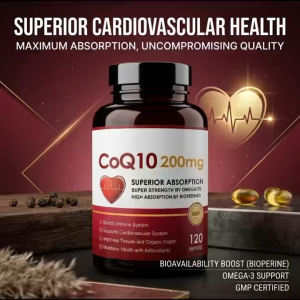 CoQ10 200mg Softgels | Bioperine High Absorption Heart Cardiovascular & Cellular Energy Supplement