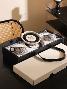 French Style Premium Ceramic Coffee Cup and Saucer Set