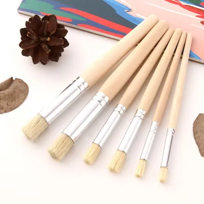 Professional Art Painting Brushes Set round Head Flat Head Hair Brushes for Oil Painting Colorful Paints Drafting Supplies