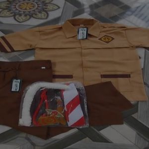 Seragam Pramuka Siaga SD Setelan Anak Laki Laki Baju Pendek Celana Panjang Usia 7-12 Tahun Lengkap Free Atribut Pramuka SD