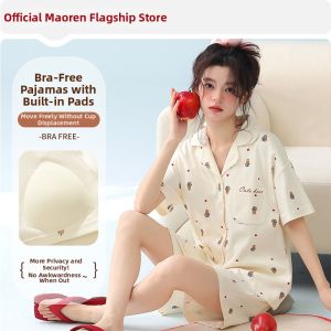 MiiOW | Thin Design Cotton Womens Sleepwear with Built-in Pads
