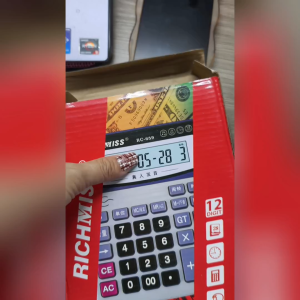 Ruiqi RQ659 12-Digit Talking Calculator Real Voice Calculator Crystal Button Desktop computer