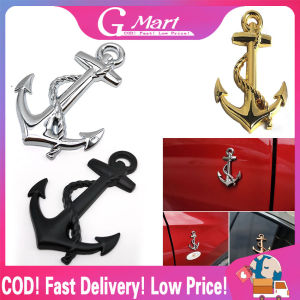 ⭐【LazTop Seller】Hot Selling New Black/Silver/Gold Top Quality Boat Anchor Solid Zinc Alloy Emblem 3D Sticker Cool Exterior Car Styling Anchor-Car-Sticker