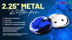 CUYI 2.25inches Button Pin Metal 100pcs DIY Badge Set