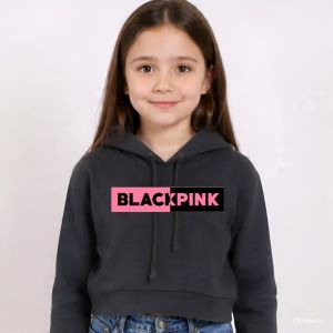 CAUAPPAREL 12.12 Mega Sale Diskon Sweater Hoodie Crop Anak Perempuan 1-12 Tahun Blackpink KoreanStyle Masakini Pakaian Musim Dingin Kasual