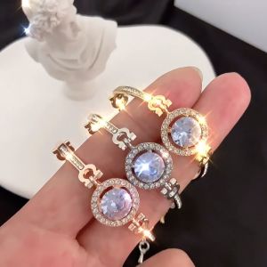 Ganten🍎Korea emas Gelang Wanita Temperamen Sederhana Mulia Bor Kilat Gelang Mawar emas perak Harga promosi mendukung