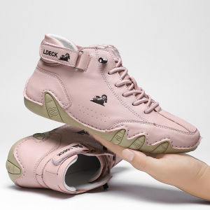 FECHENG 2025 Men or Women Boots Trend 2023 Fashion Casual Luxury Woman Shoes Leather Ankle Boots Classic Motorcycle Boots Round Head Winter Shoes